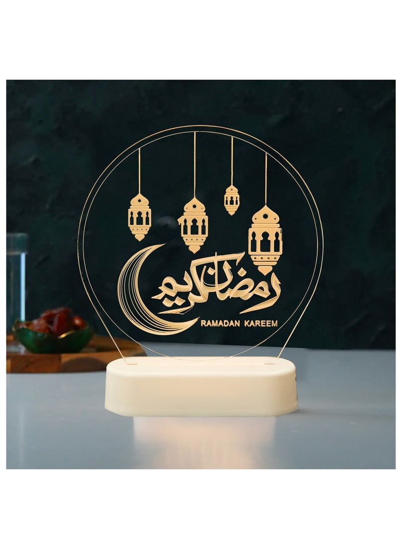 هلالفل هيلالفول الهلال الصمام الخفيفة موقف | بطارية للماء تعمل هدية الإسلامية | المنزل ، غرفة المعيشة ، ديكور غرفة نوم | رمضان ، مهرجان العيد مصباح القمر | ضوء أبيض دافئ - Image 1